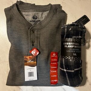 Gray thermal and Black and Gray Flannel Lounge Pants